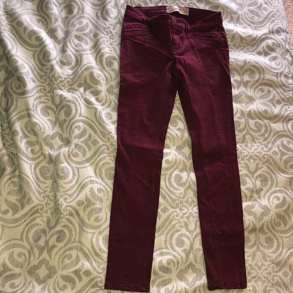 Burgundy jeans